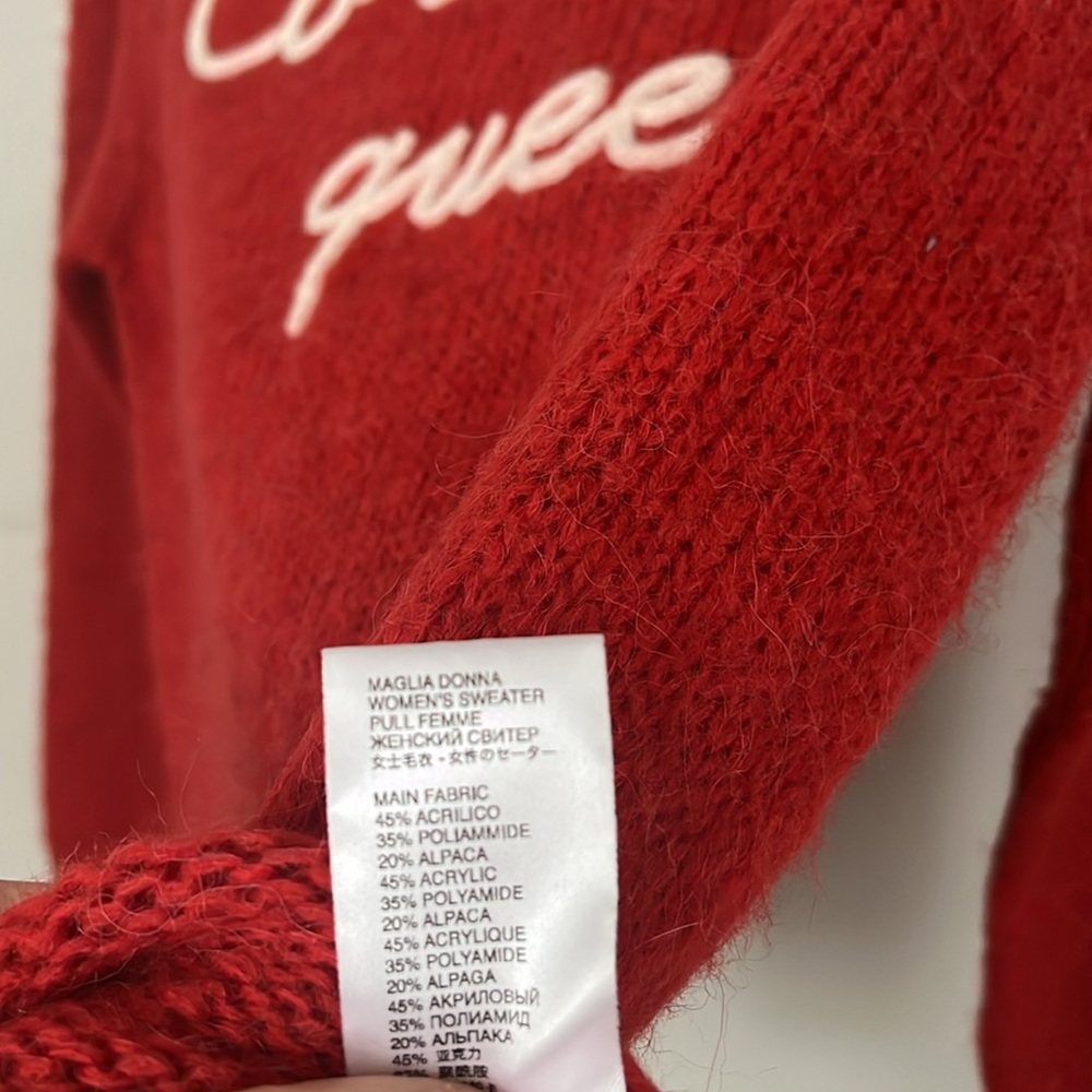 MC2 Saint Barth Red Crew Neck Sweater Vibrant Knit Casual - Picture 8 of 11